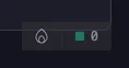 The indicator at rest in the corner of the page, showing 0.